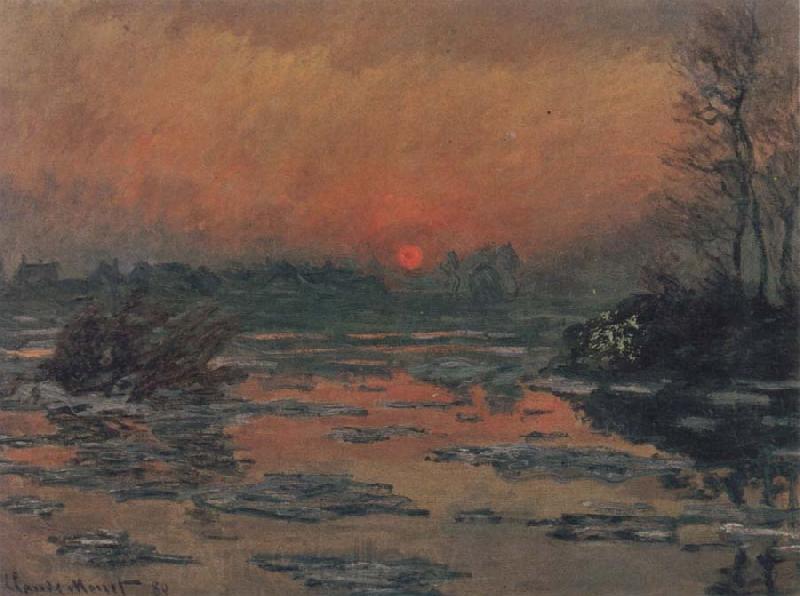 Claude Monet Sunset on the Seine in Winter Germany oil painting art